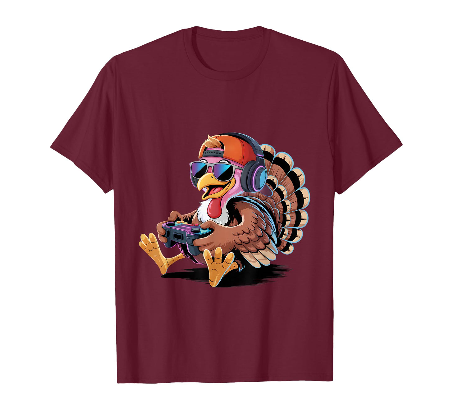 Funny Thanksgiving Gamer Turkey Gaming Boys Kids Teens T-Shirt