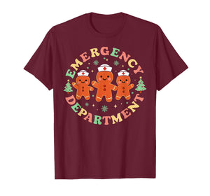Emergency Department Gingerbread Nurse Christmas ER Holiday T-Shirt