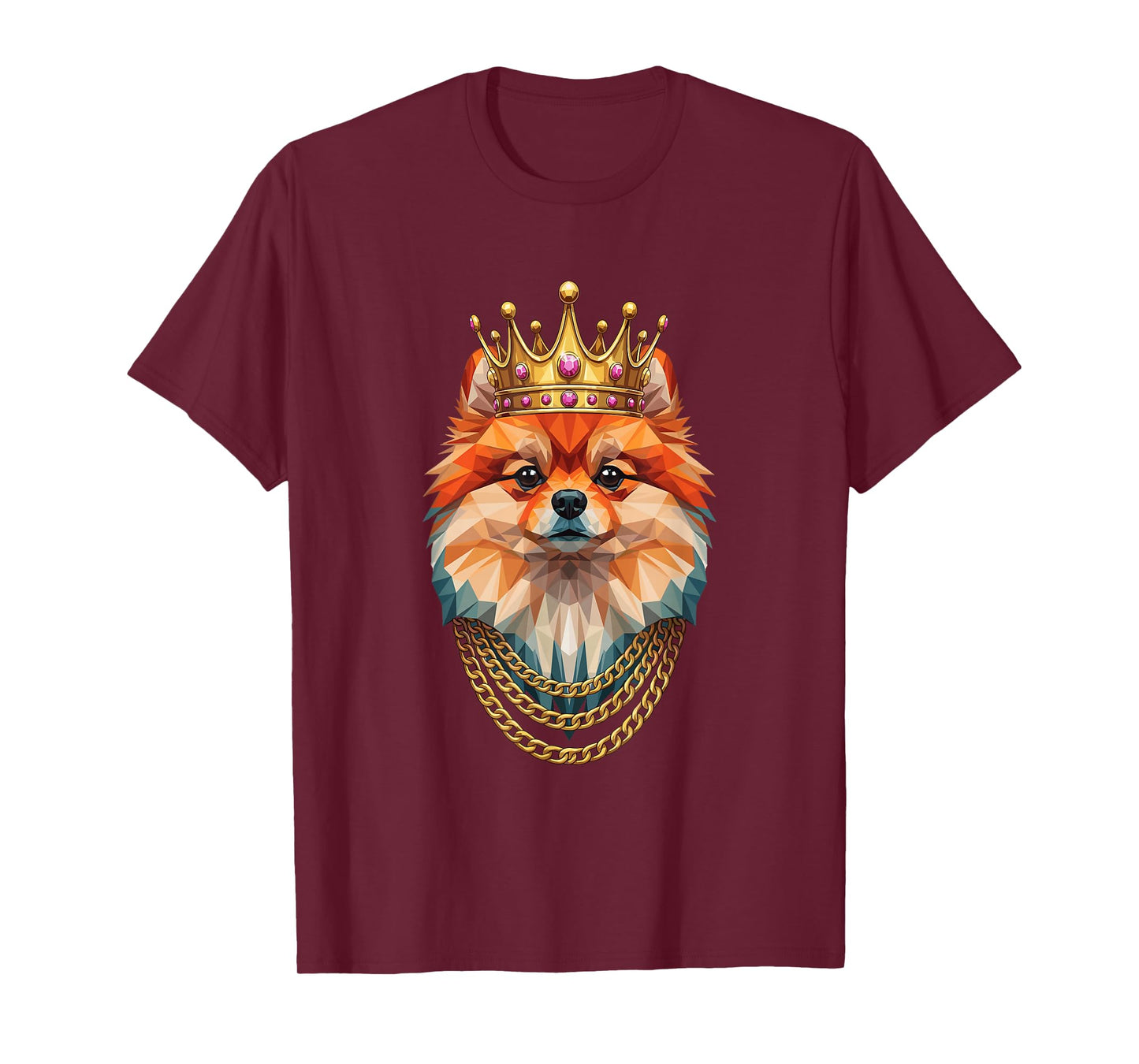 Pomeranian Dog Gangster Golden Crown King Regal Art T-Shirt