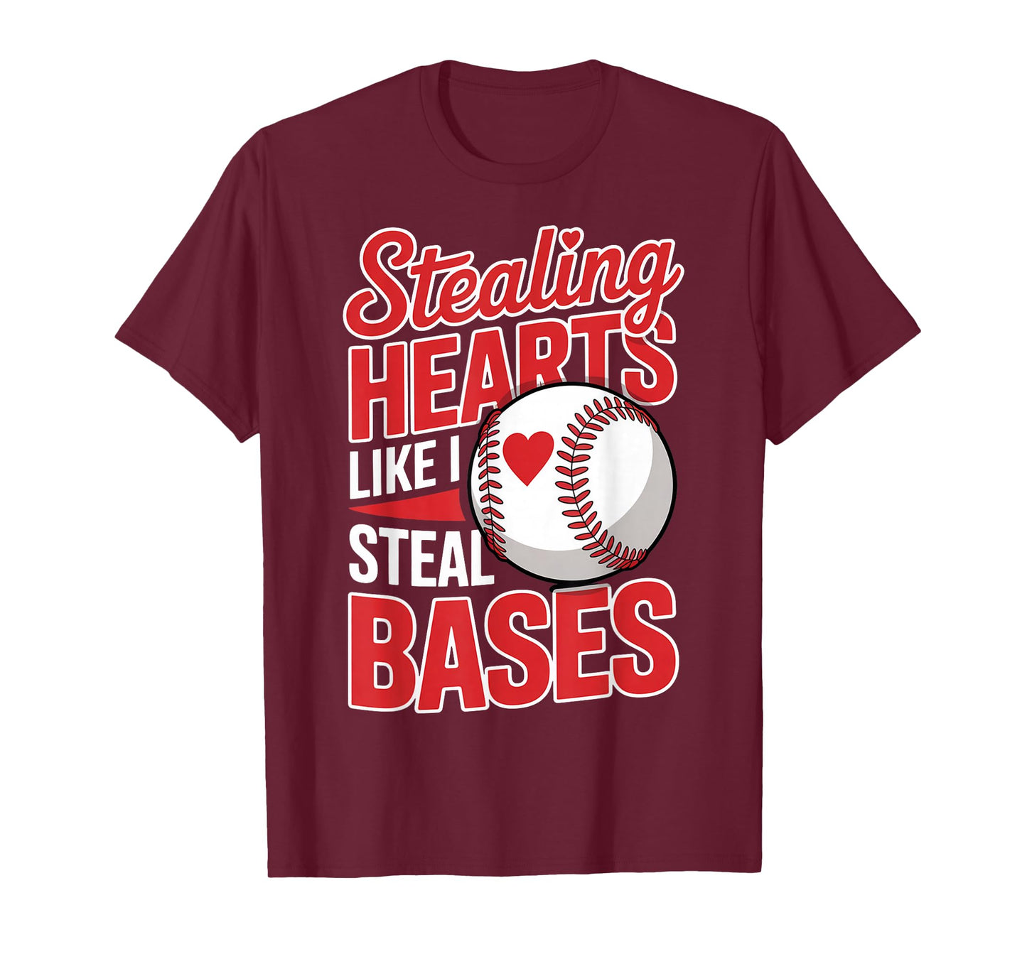 Stealing Hearts Like I Steal Bases Cute Funny Baseball Boys T-Shirt