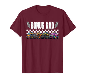 Bonus Dad Retro Monster Truck Family Crew Birthday Matching T-Shirt