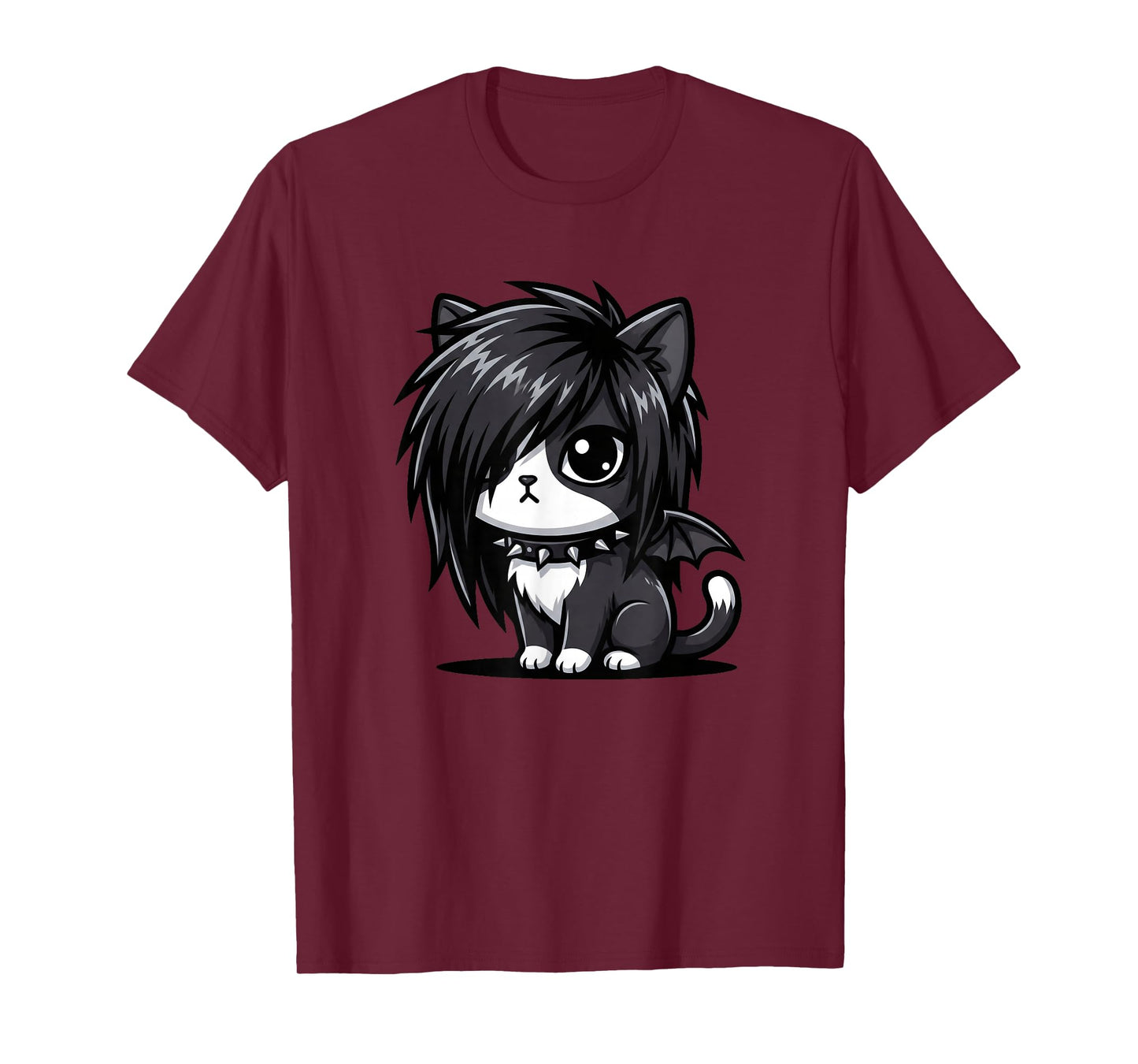 Cute Goth Girl Emo Gothic Cat Grunge Kitty Kawaii Kids Boys T-Shirt