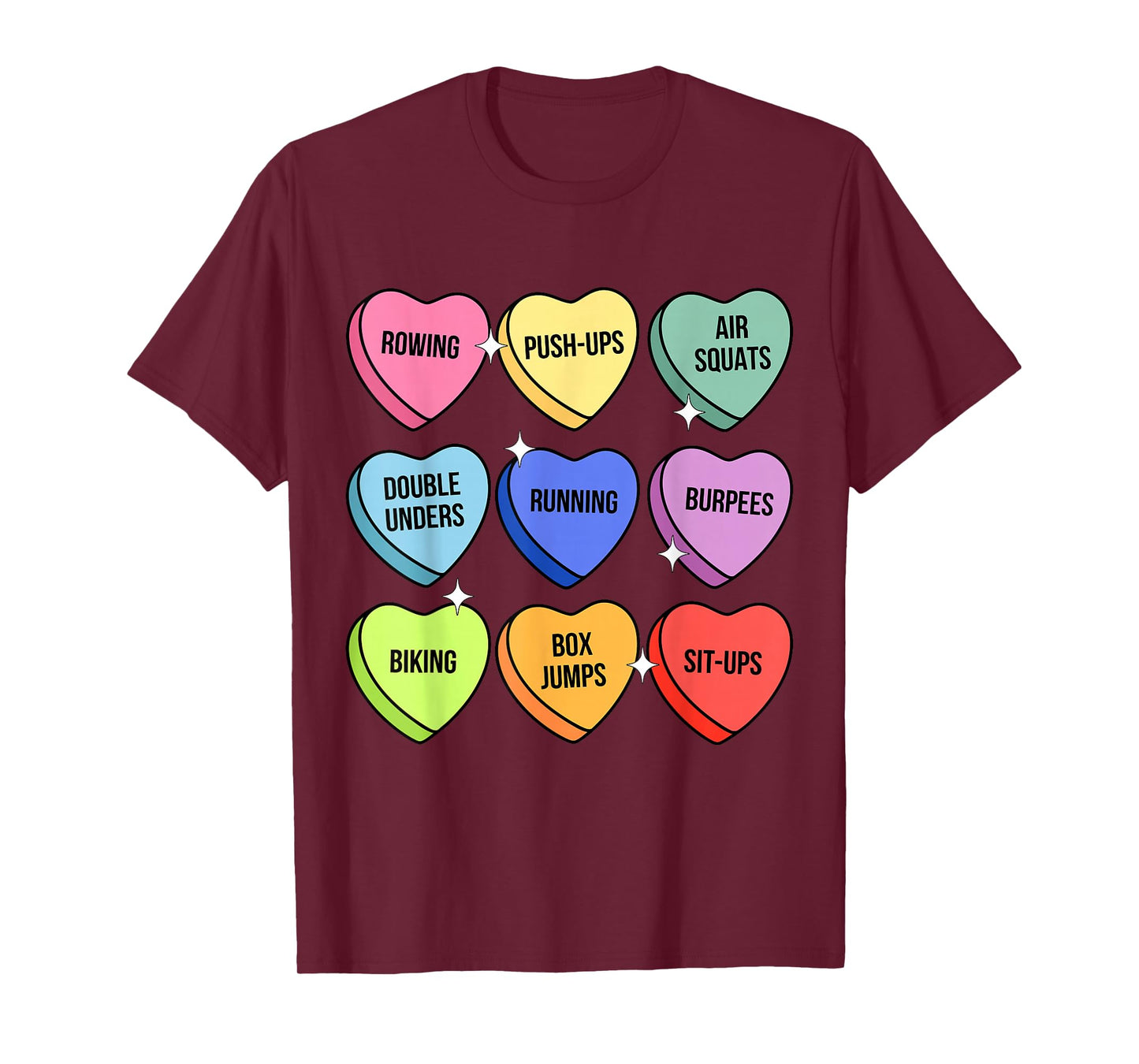 Gym Workout Candy Heart Valentine's Fitness Weightlifting T-Shirt