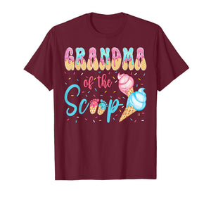 Grandma of The Scoop Ice Cream Gender Reveal Baby Shower T-Shirt