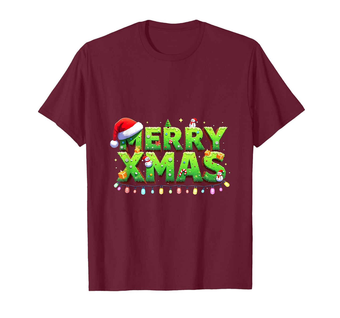 Christmas Jolly Creeper Pixel Art Xmas Funny Gamer Santa T-Shirt