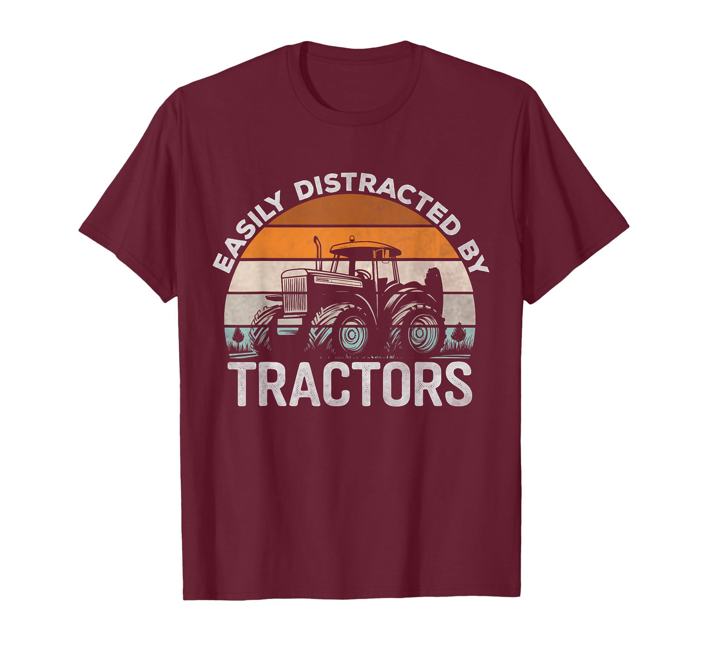 Farming Humor Easily Distracted by Tractor Farmer Mens T-Shirt