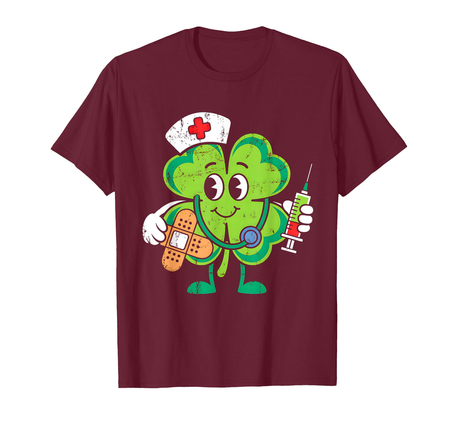 St Patricks Day Shamrock Nurse Saint Paddys Scrub Top Women T-Shirt