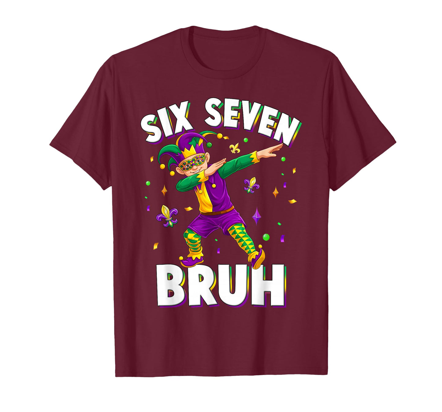 Six Seven Mardi Gras Jester 67 Meme Carnival 6 7 Kids Boys T-Shirt