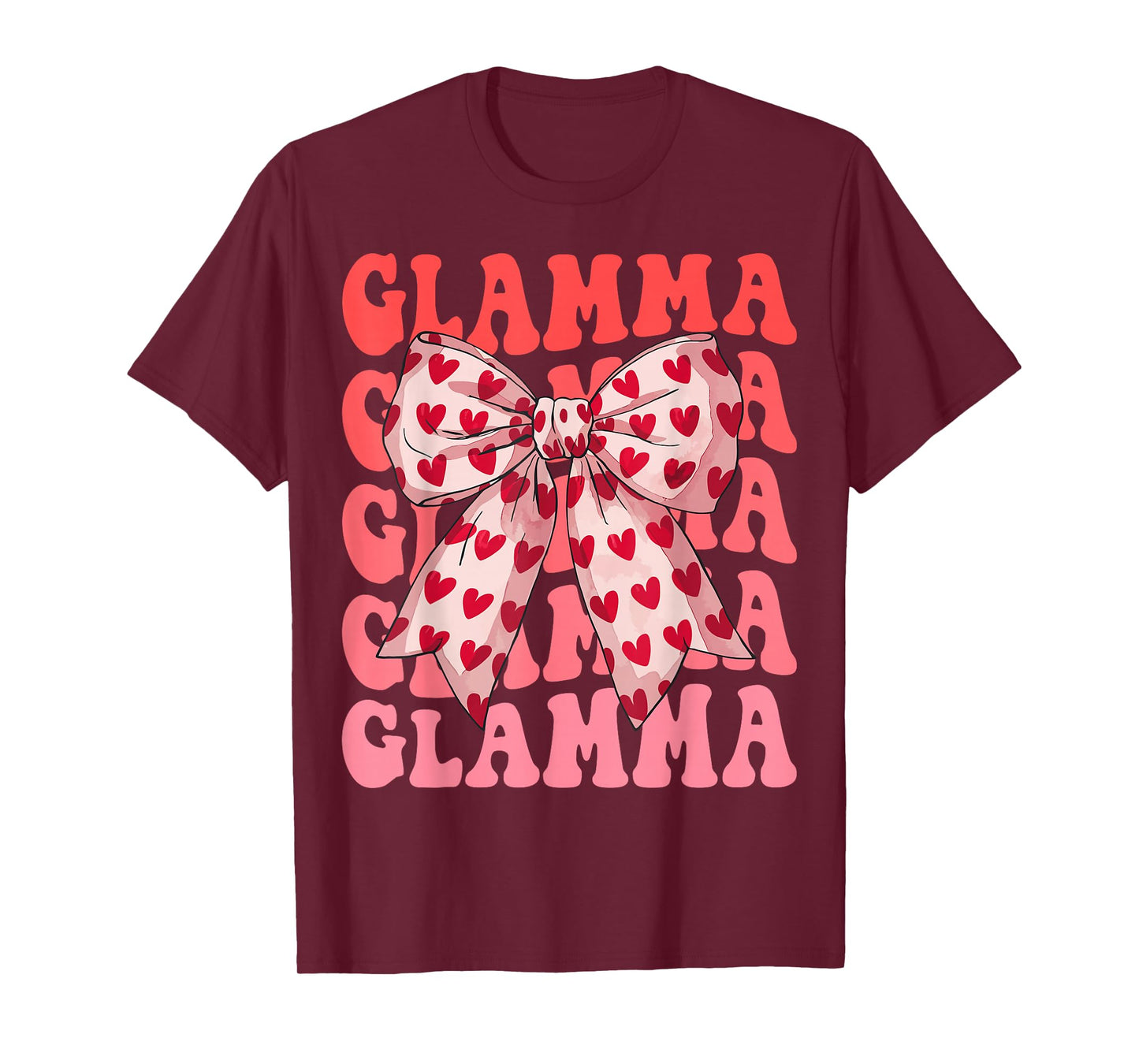 Coquette Bow Glamma Name Aesthetic Women Mothers Day Design T-Shirt