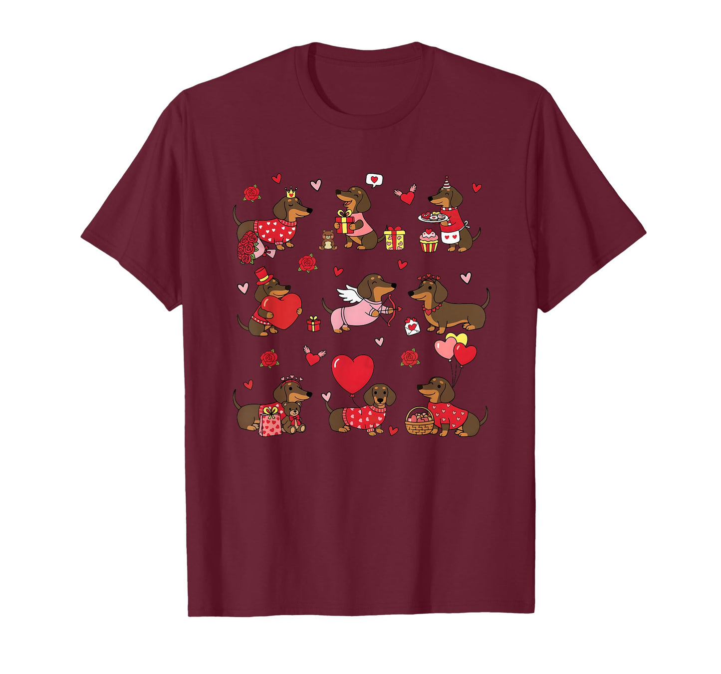 Dachshund Valentines Cute Dog Wiener Dog Love T-Shirt