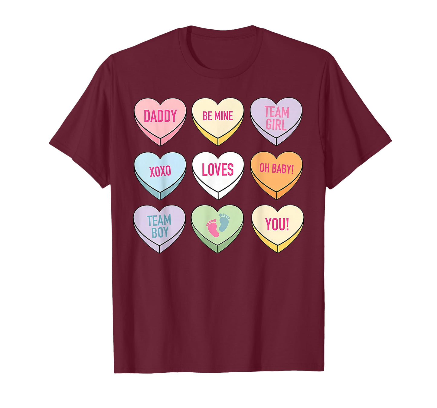 Valentines Gender Reveal Mom and Dad Pink or Blue Daddy T-Shirt