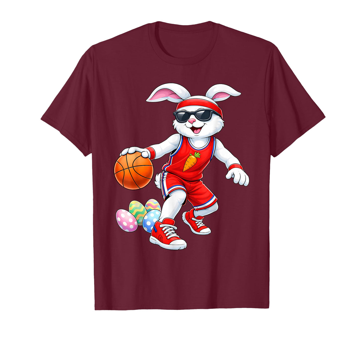 Kids Boys Easter Bunny Play Basketball Easter Kids Boys Men T-Shirt
