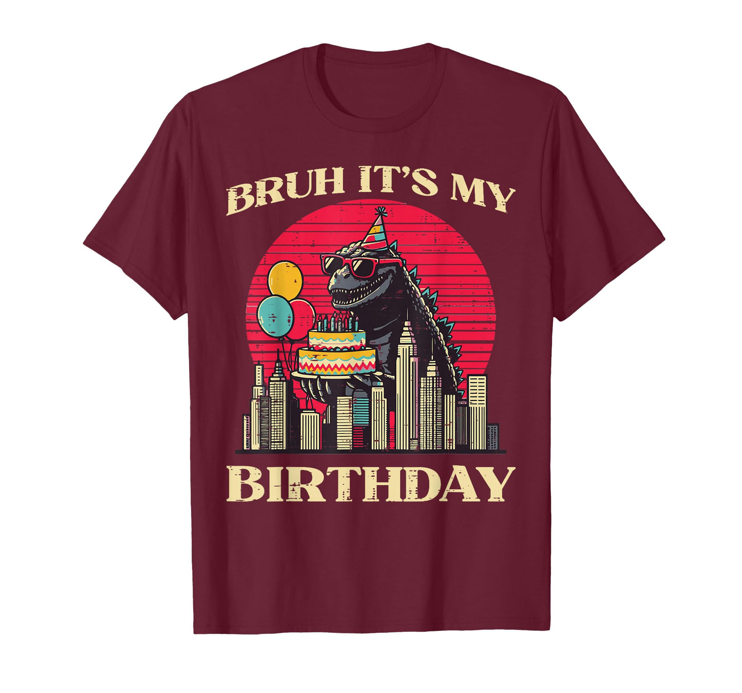 Bruh Its My Birthday Japanese Monster Bday Party Boys Kids T-Shirt