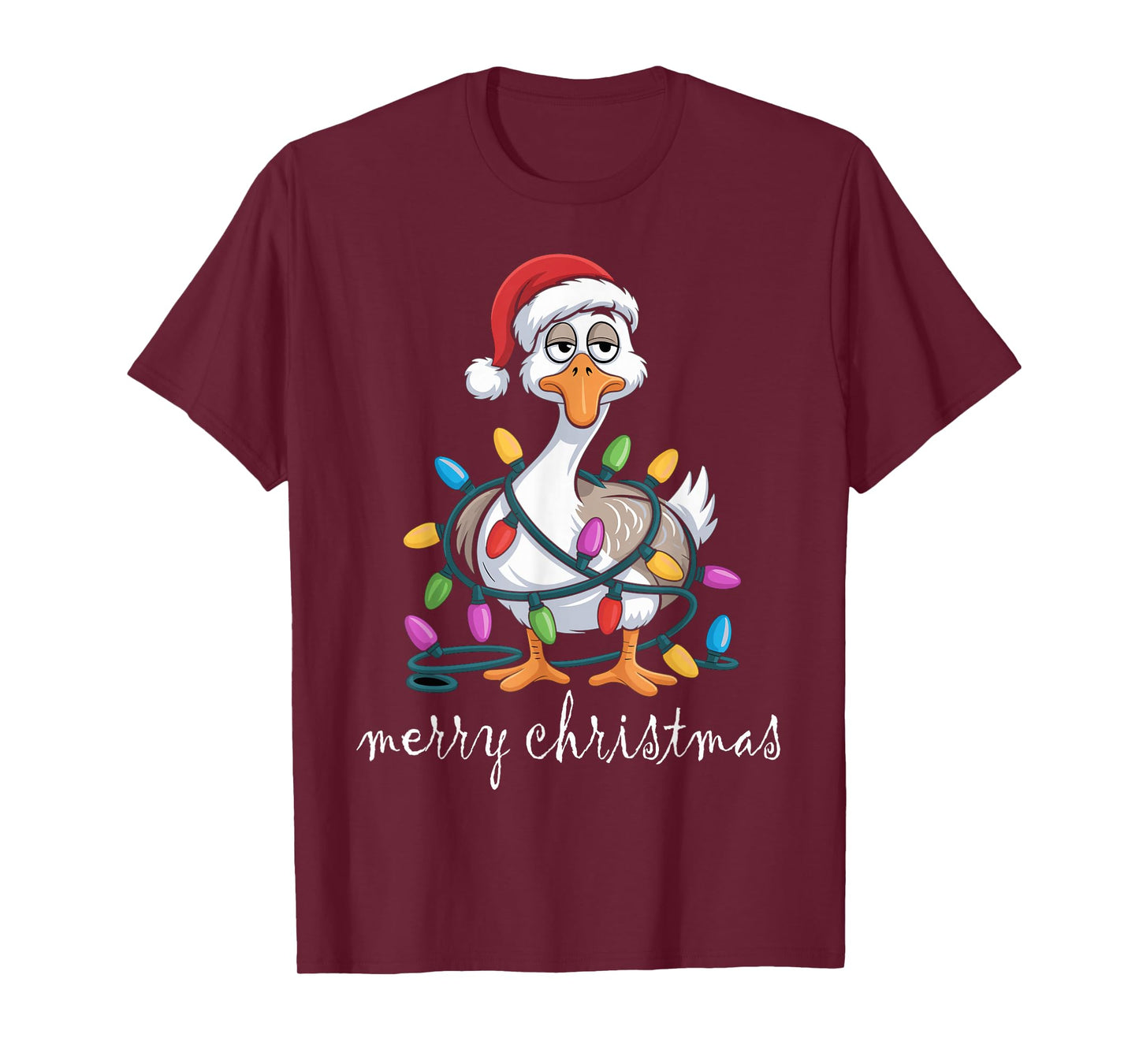 Funny Tired Goose Christmas Lights Silly Holiday Funny Goose T-Shirt