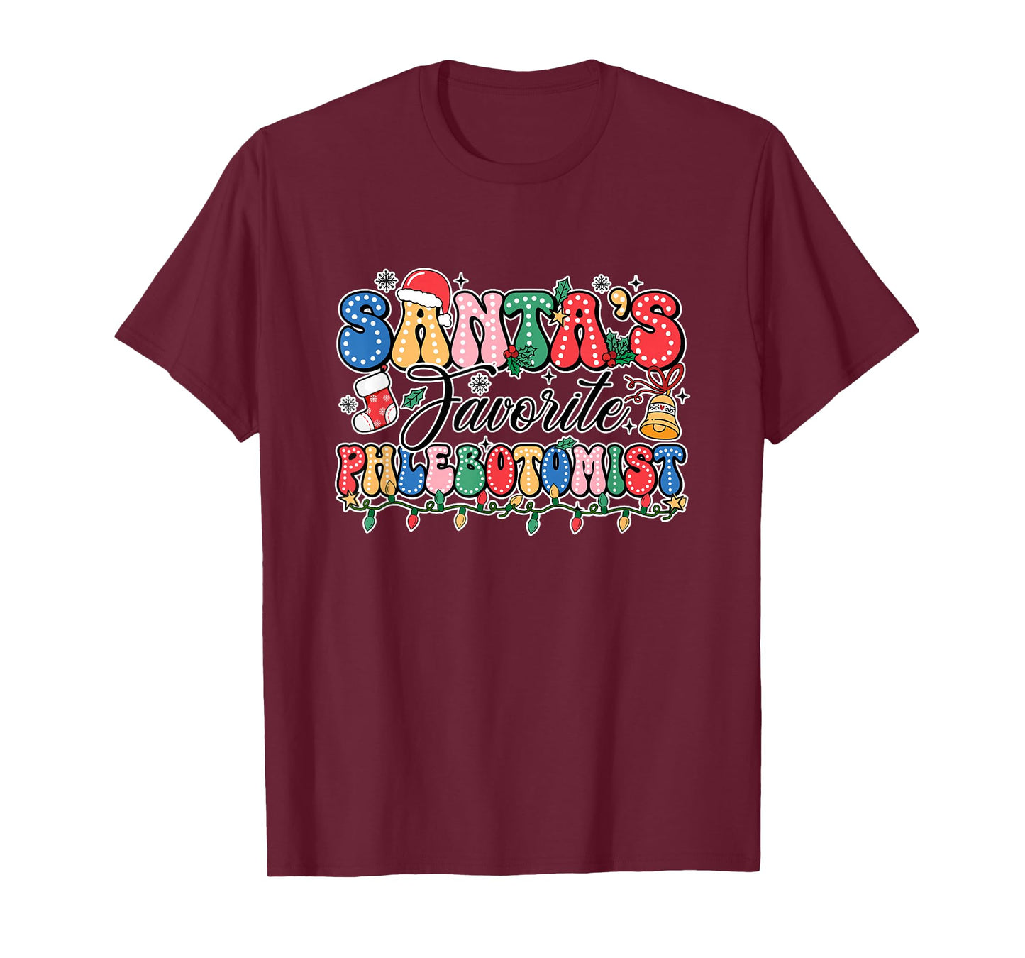 Funny Santa's Favorite Phlebotomist Christmas T-Shirt