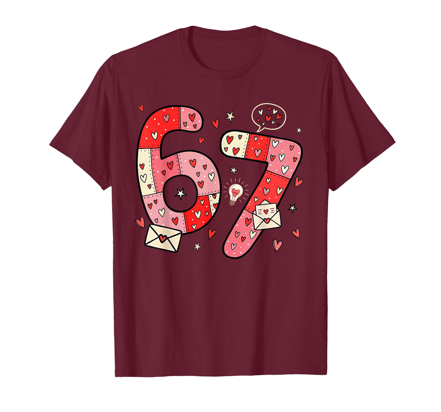 Six Seven 67 Meme Cool Valentine’s for Teens Boys Girls Kids T-Shirt