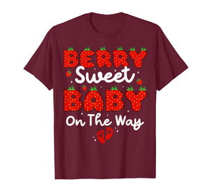 Berry Sweet Baby On The Way Strawberry Baby Showers T-Shirt