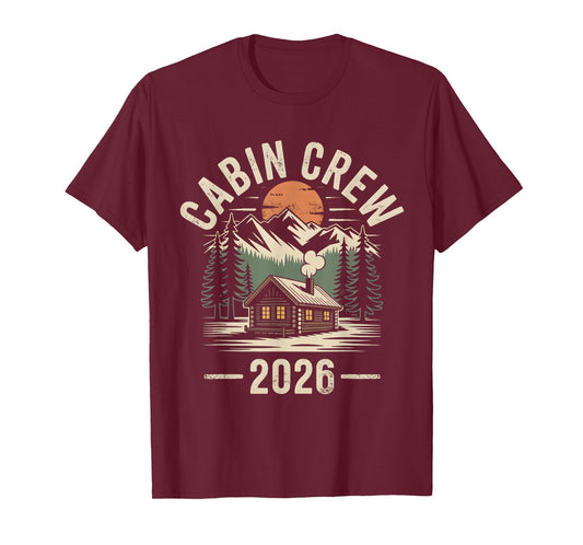 Cabin Crew 2026 Vacation Mountain Family Group Matching T-Shirt