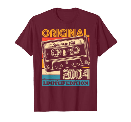 21th Birthday Retro Vintage 2004 Men Women T-Shirt