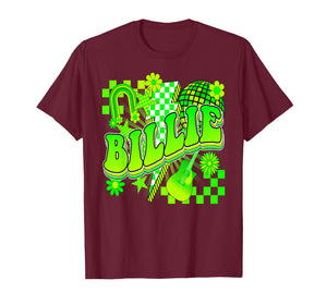 Girl Retro Billie Groovy Flowers Checkered Personalized 80's T-Shirt