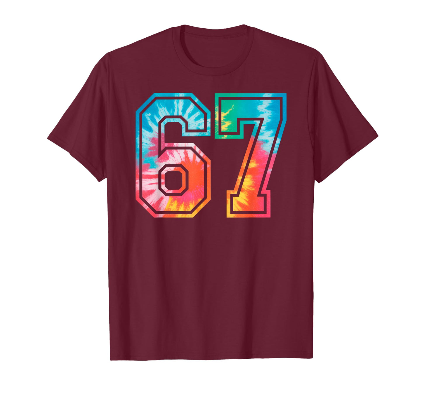 67 Number Meme Funny Six Seven Tie Dye Gen Alpha Slang T-Shirt