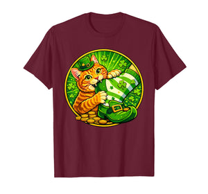 St Patricks Day Cat Bite Shamrock St Paddys Day Kitten Lover T-Shirt
