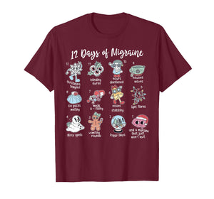 12 Days of Migraine Christmas Festive Migraine Awareness T-Shirt