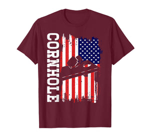 USA Cornhole American Flag Corn Hole Players Funny Cornhole T-Shirt