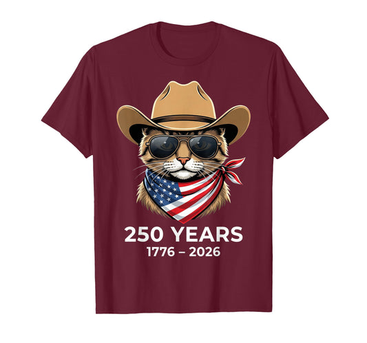 America Flag 250 Anniversary USA Shirt Cat 4th of July T-Shirt