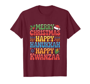 Merry Christmas Happy Hanukkah Kwanzaa Quote T-Shirt