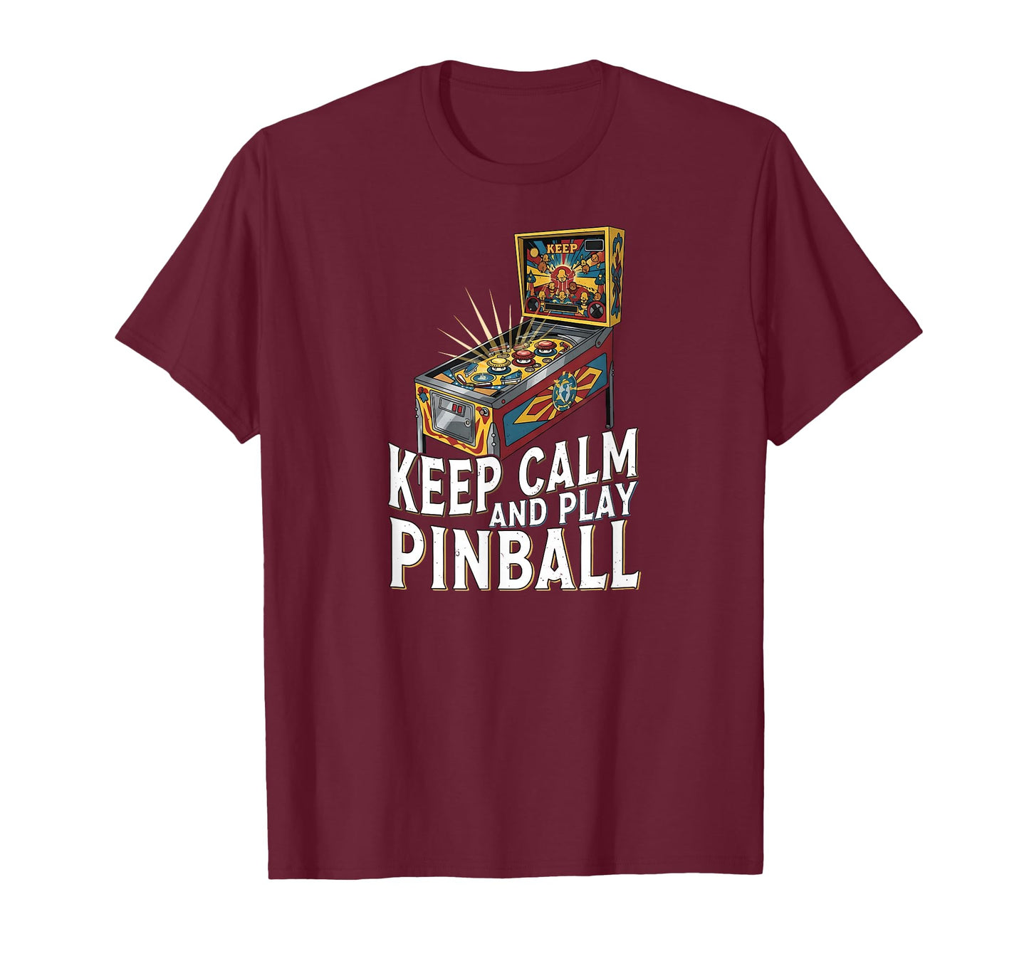 Keep Calm Pinball Machine Retro Arcade Gamer T-Shirt