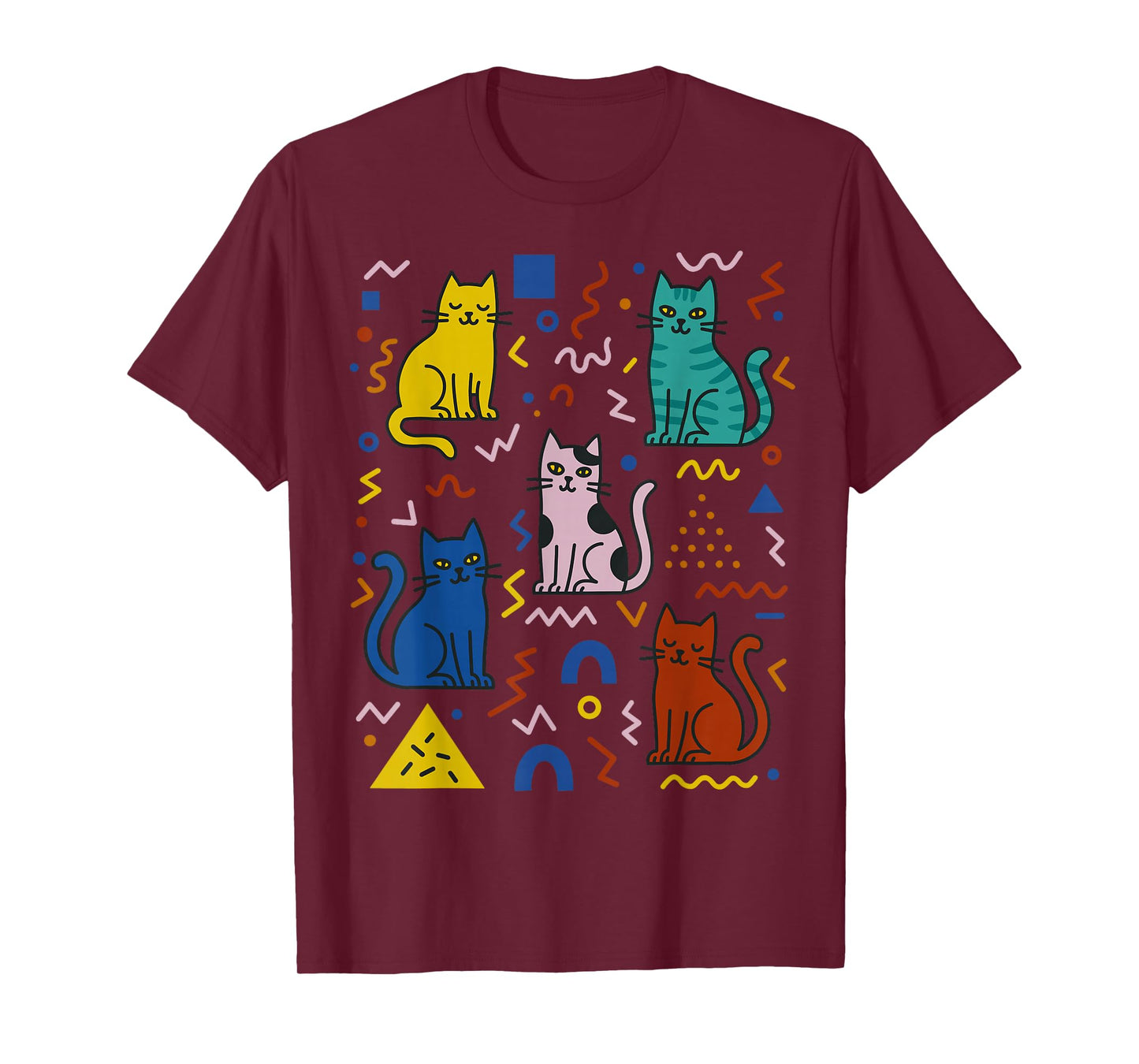 Retro Postmodern Cat Art Cute Modern Graphic T-Shirt