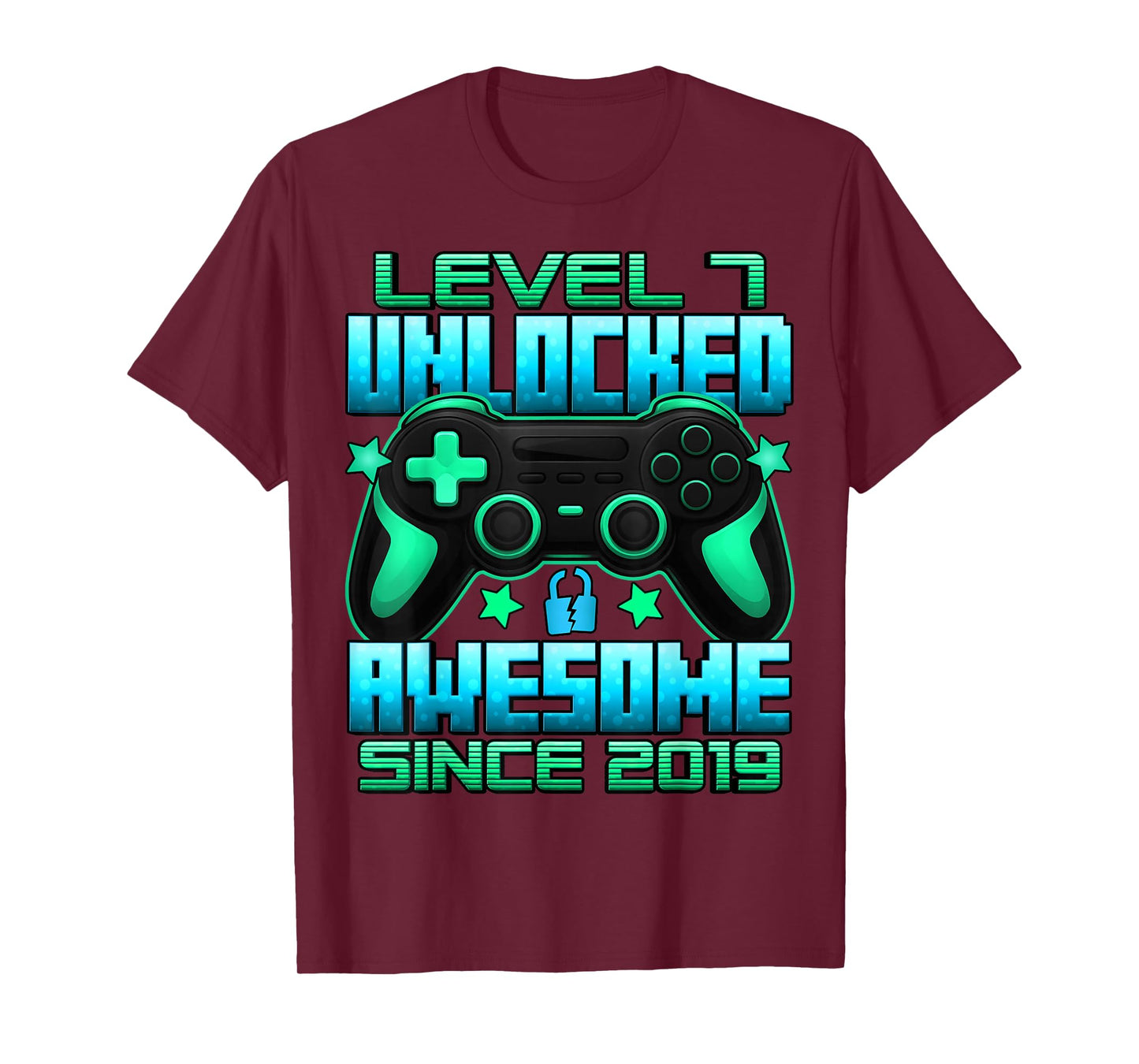 Level 7 Unlocked 7 Year Old Gifts for Boys 7th Birthday Boy T-Shirt
