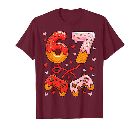 V is for Video Games Funny 6 7 Valentines Gamer Boy Men Kids T-Shirt