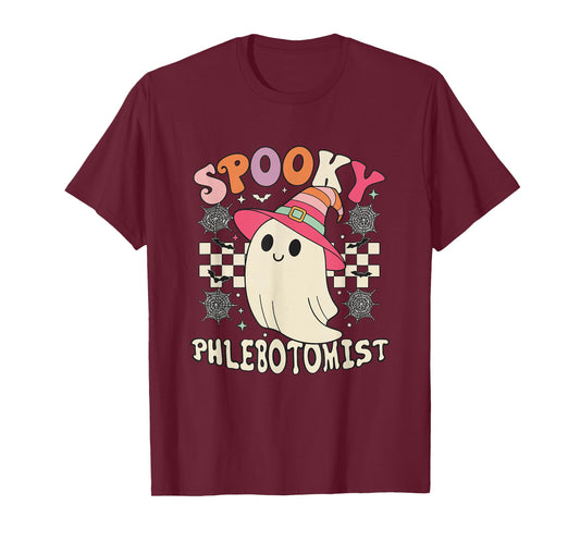 Spooky Phlebotomist Ghost Halloween T-Shirt