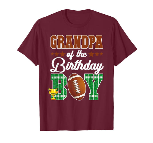 Grandpa of The Birthday Boy Football Party Family Matching T-Shirt
