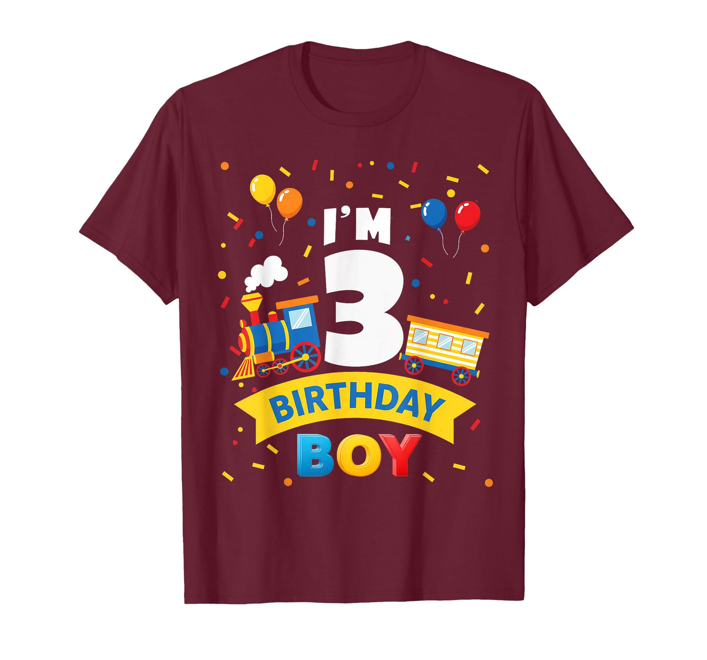 Kids 3rd Birthday Boy Train Three 3 Year Old Birthday Boys T-Shirt