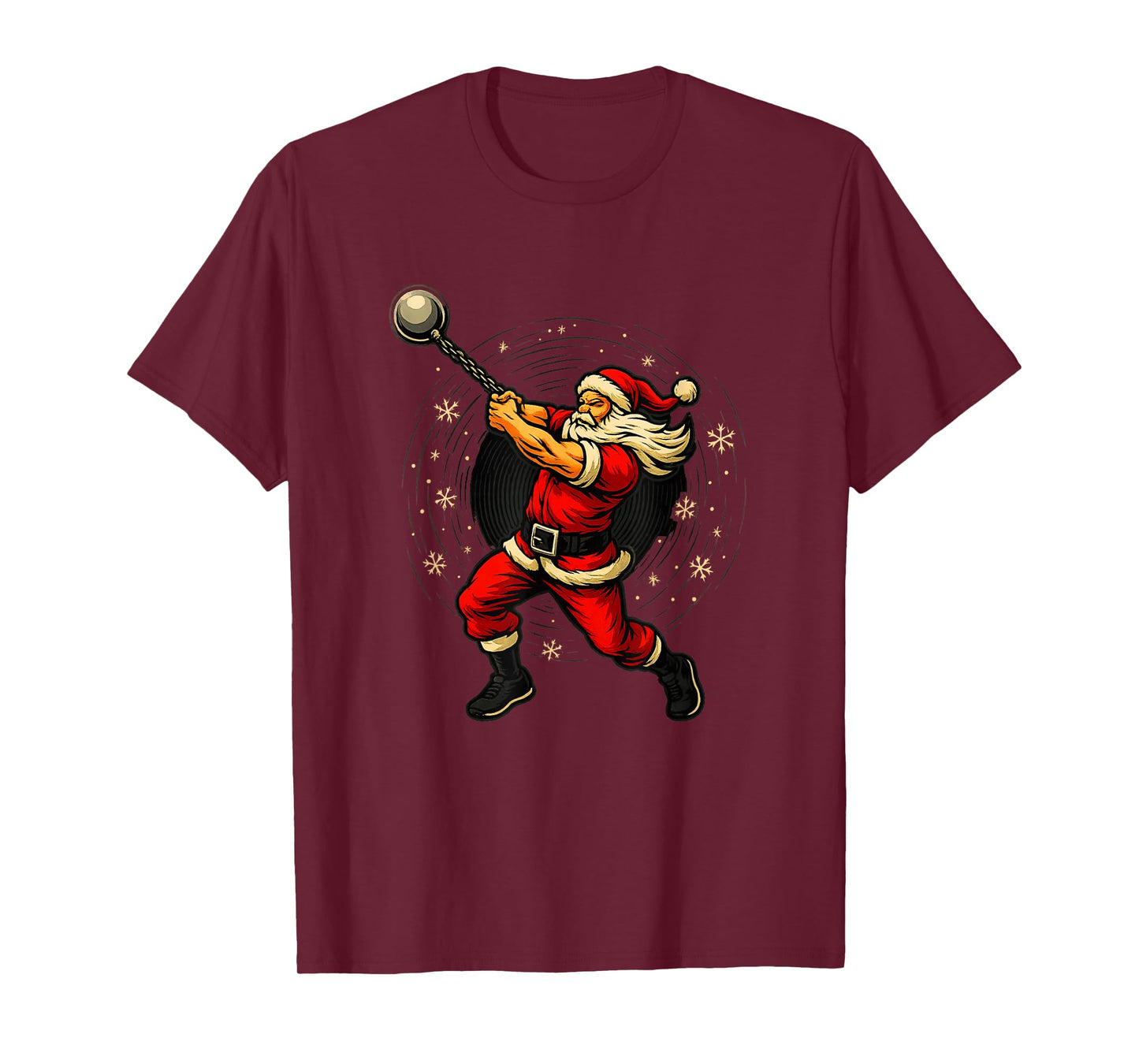 Santa Wrecking Ball Christmas Gym Fitness Humor T-Shirt