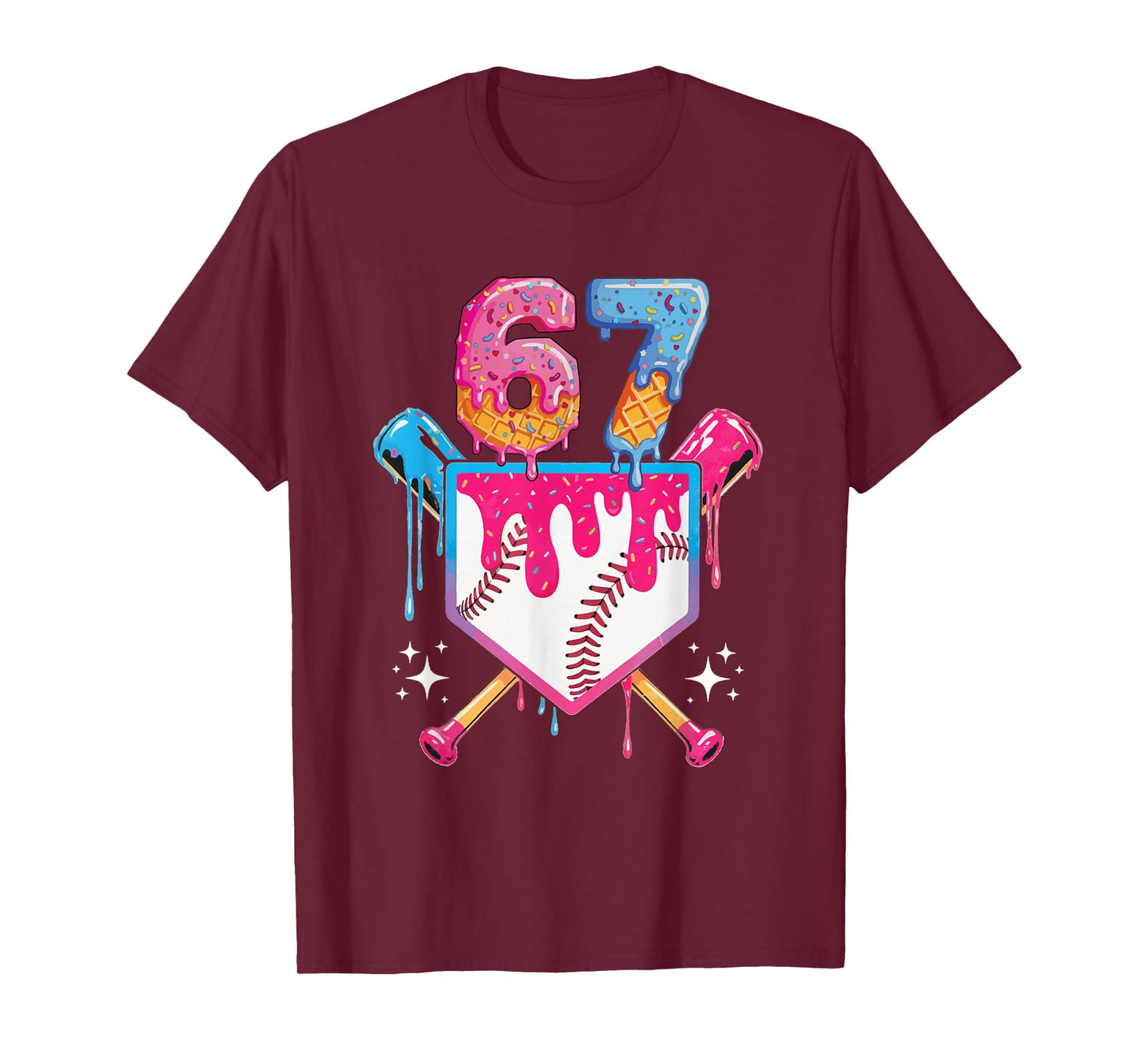 Baseball Drip Number 67 Player Or 67th Birthday T-Shirt