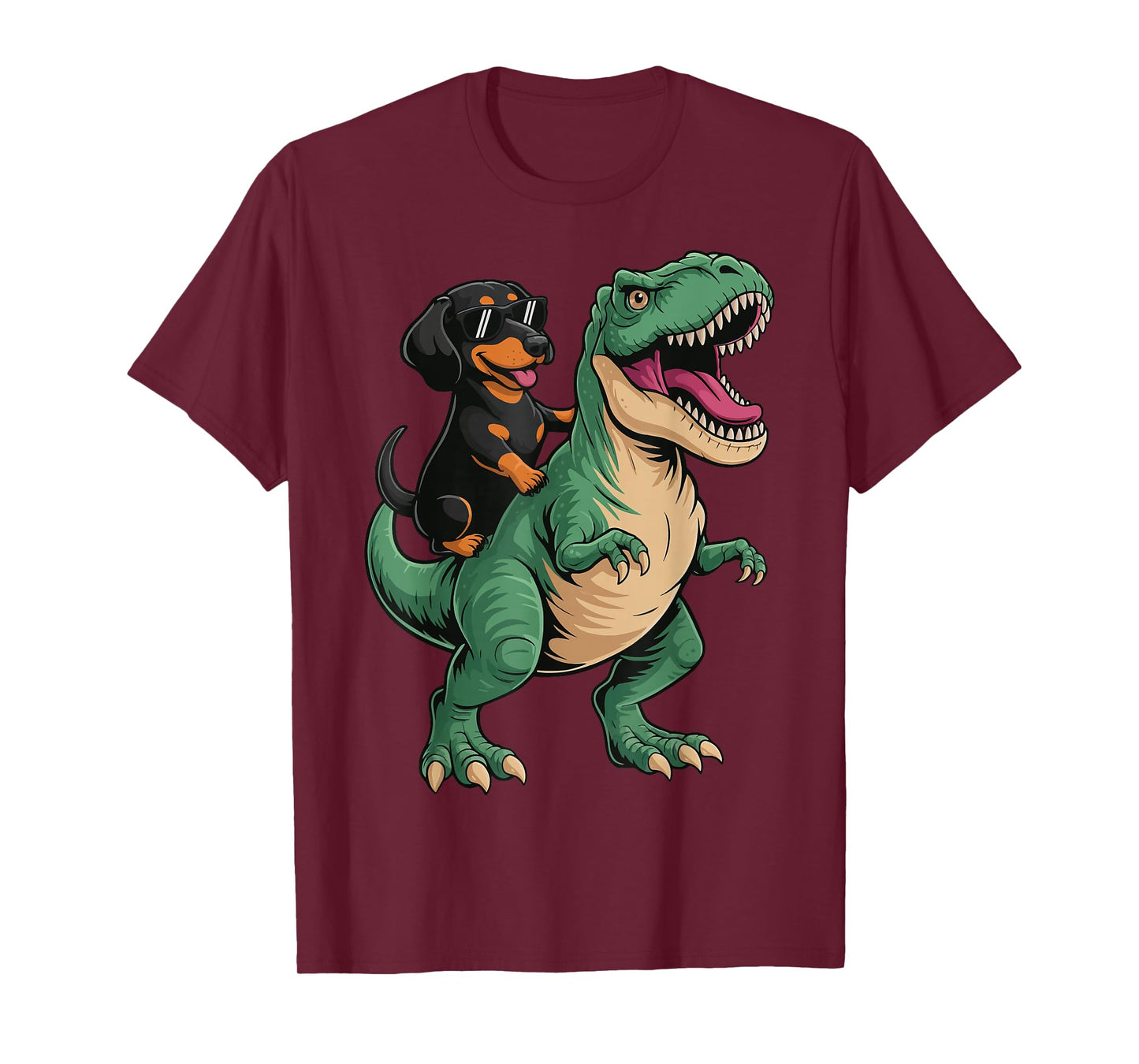 Dachshund Riding T-Rex T-Shirt