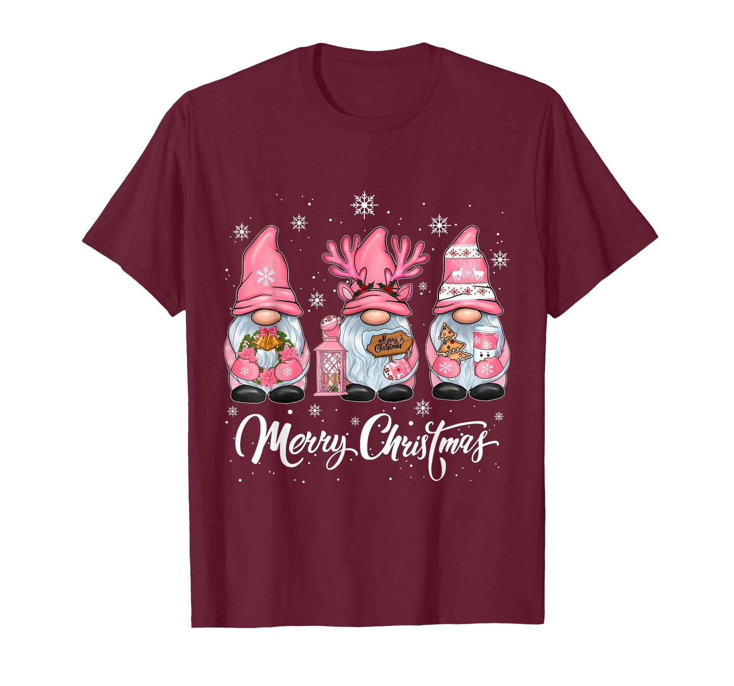 Cute Gnomes Merry Christmas Light Family Gnome Xmas Matching T-Shirt