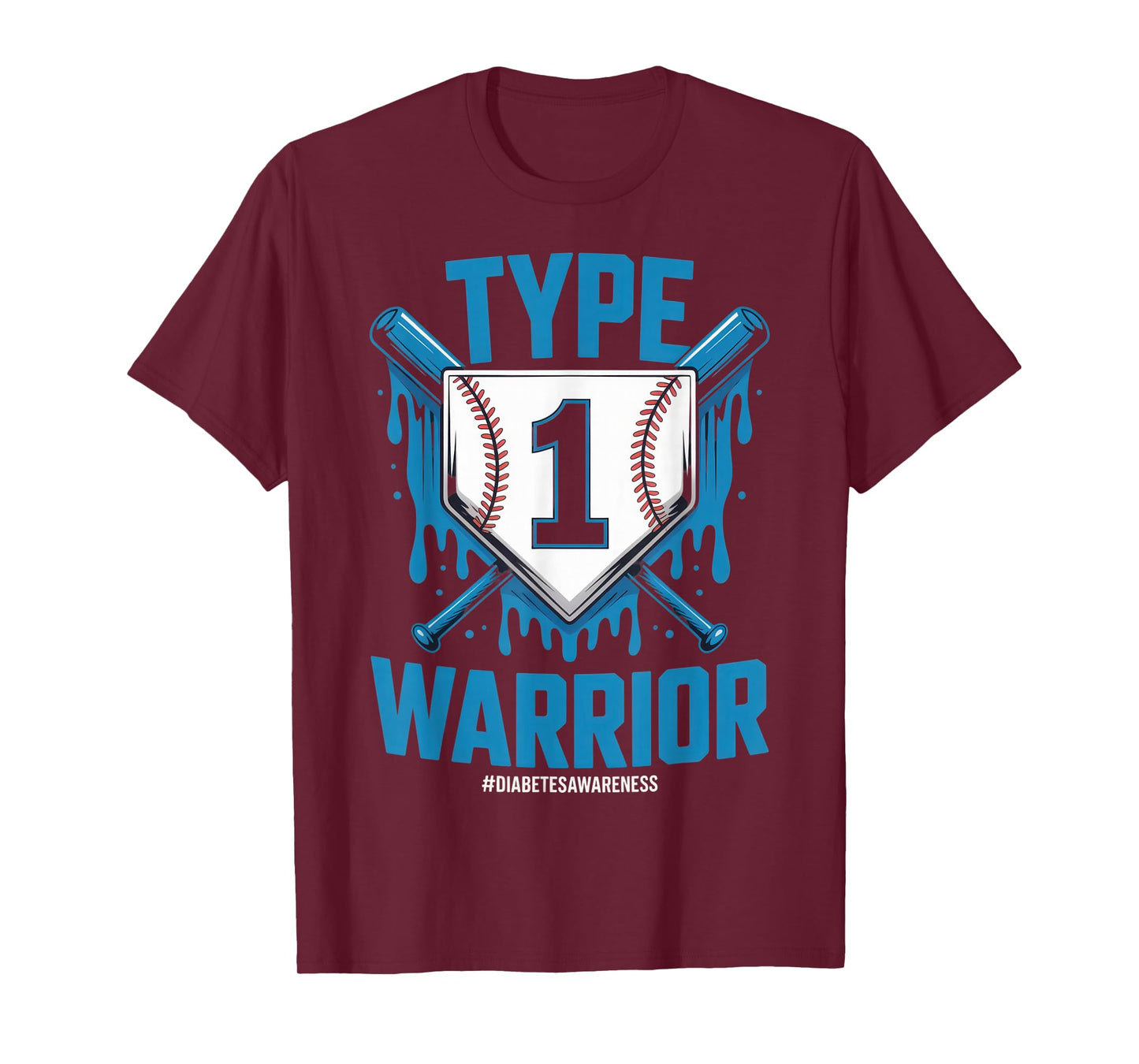 Type 1 Warrior Diabetes Awareness Baseball Enthusiasts T-Shirt
