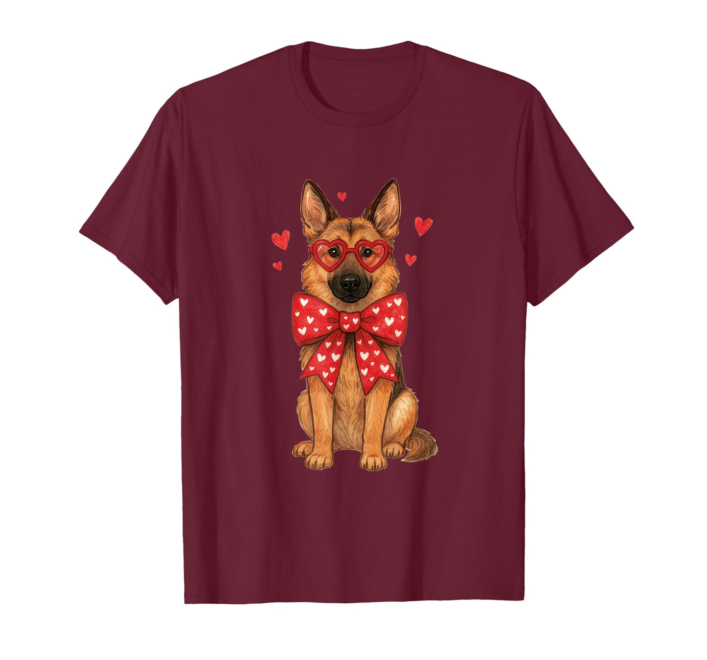 Cute Valentine Dog for Love Couples German Shepherd T-Shirt