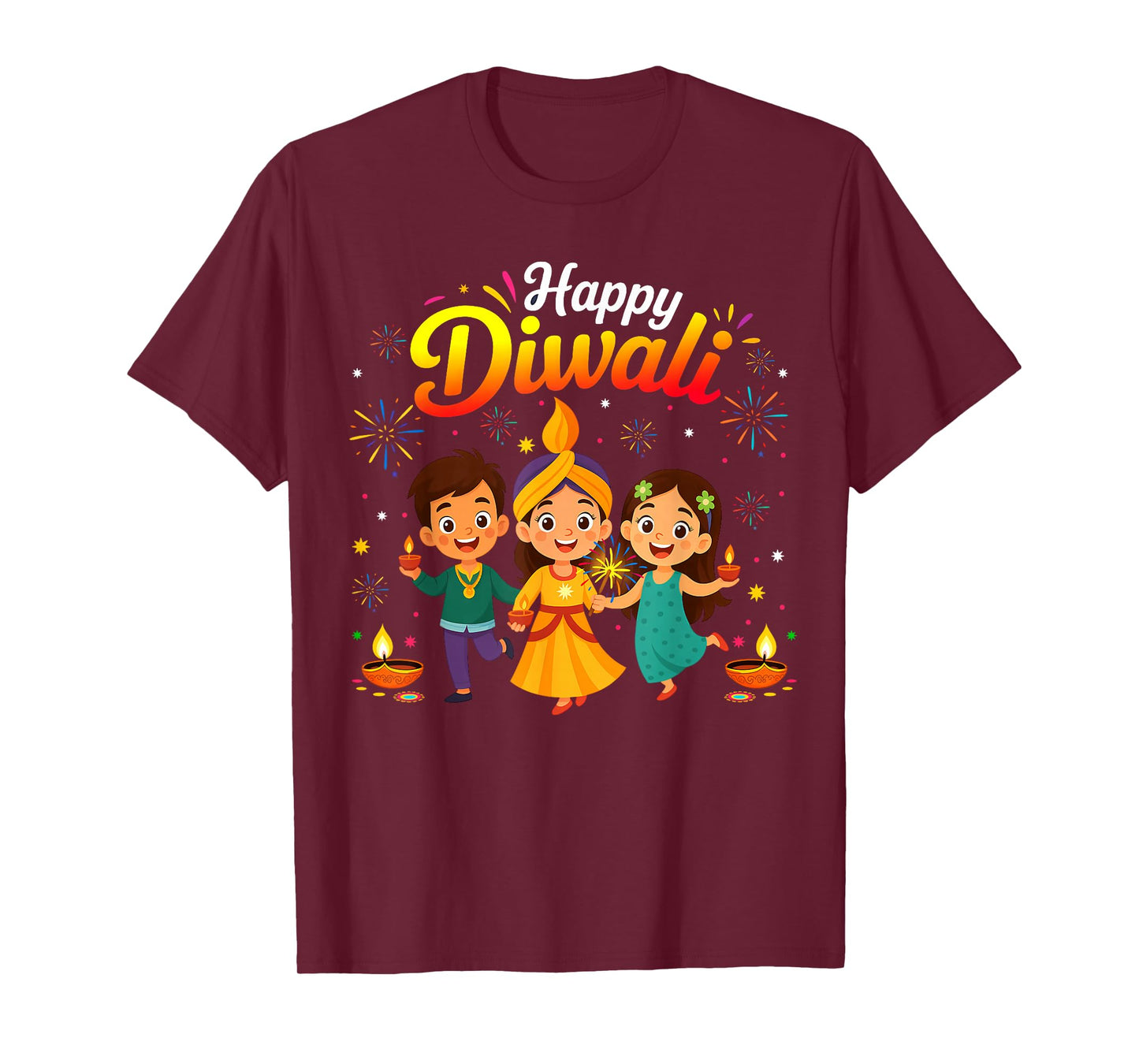 Happy Diwali Cute Kids Festival Lights Celebration Boys Girl T-Shirt