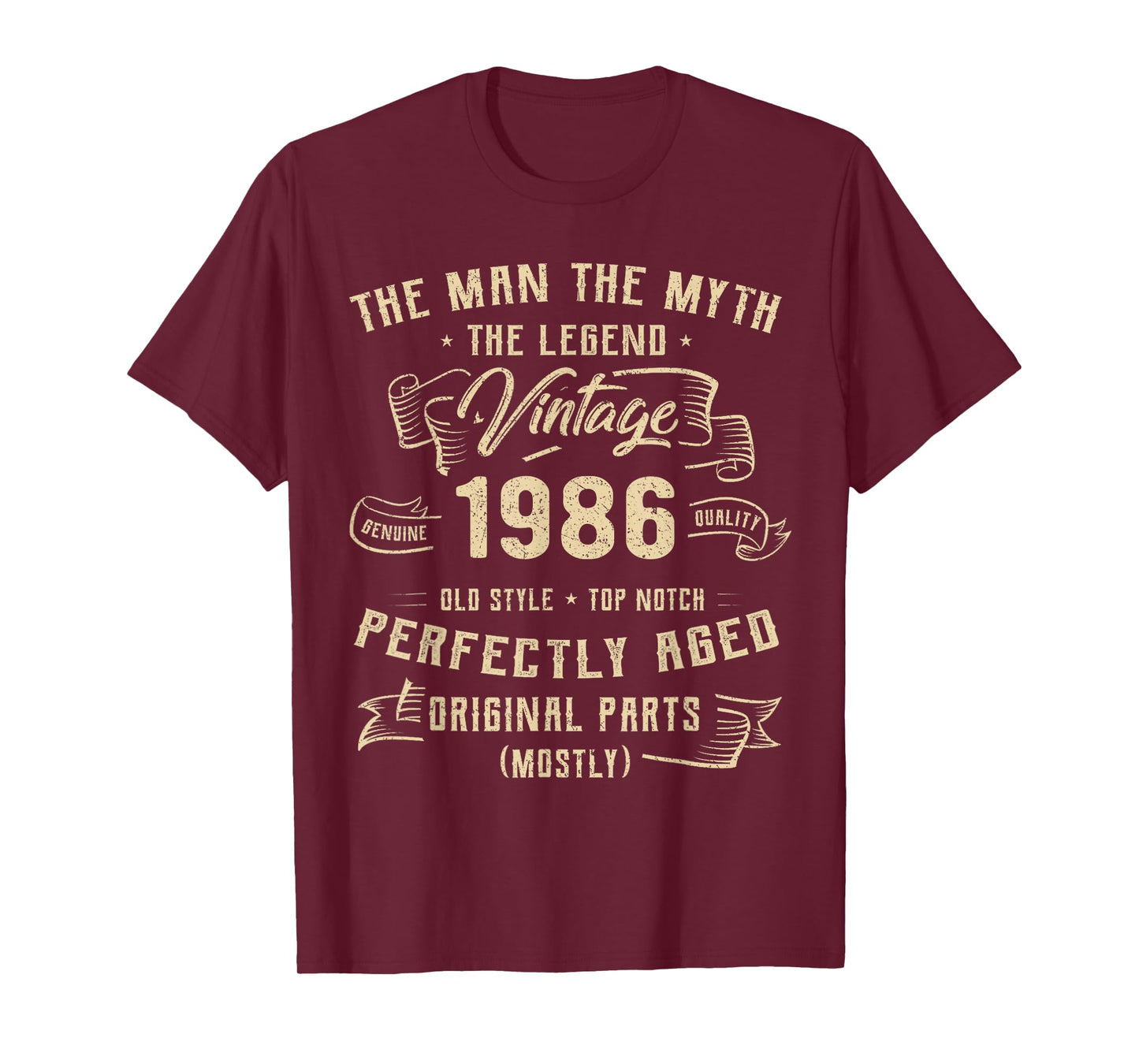 40 Years Old Gift Vintage 1986 Man Myth Legend 40th Birthday T-Shirt