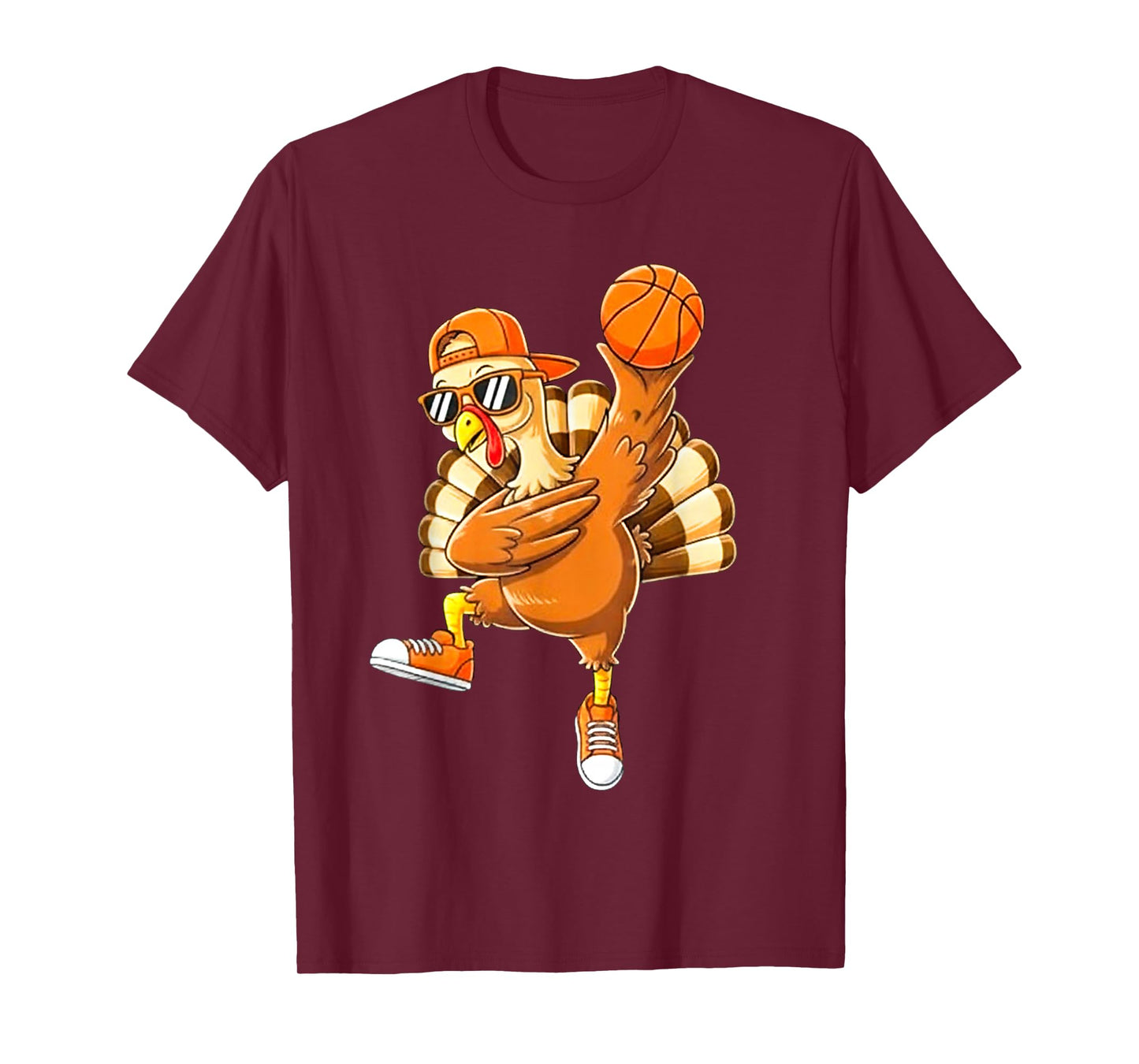 Funny Turkey Basketball Thanksgiving Sport Humor Men Boy Kid T-Shirt