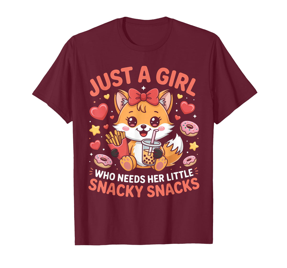 Just a Girl Who Needs Her Snacky Snacks Design T-Shirt