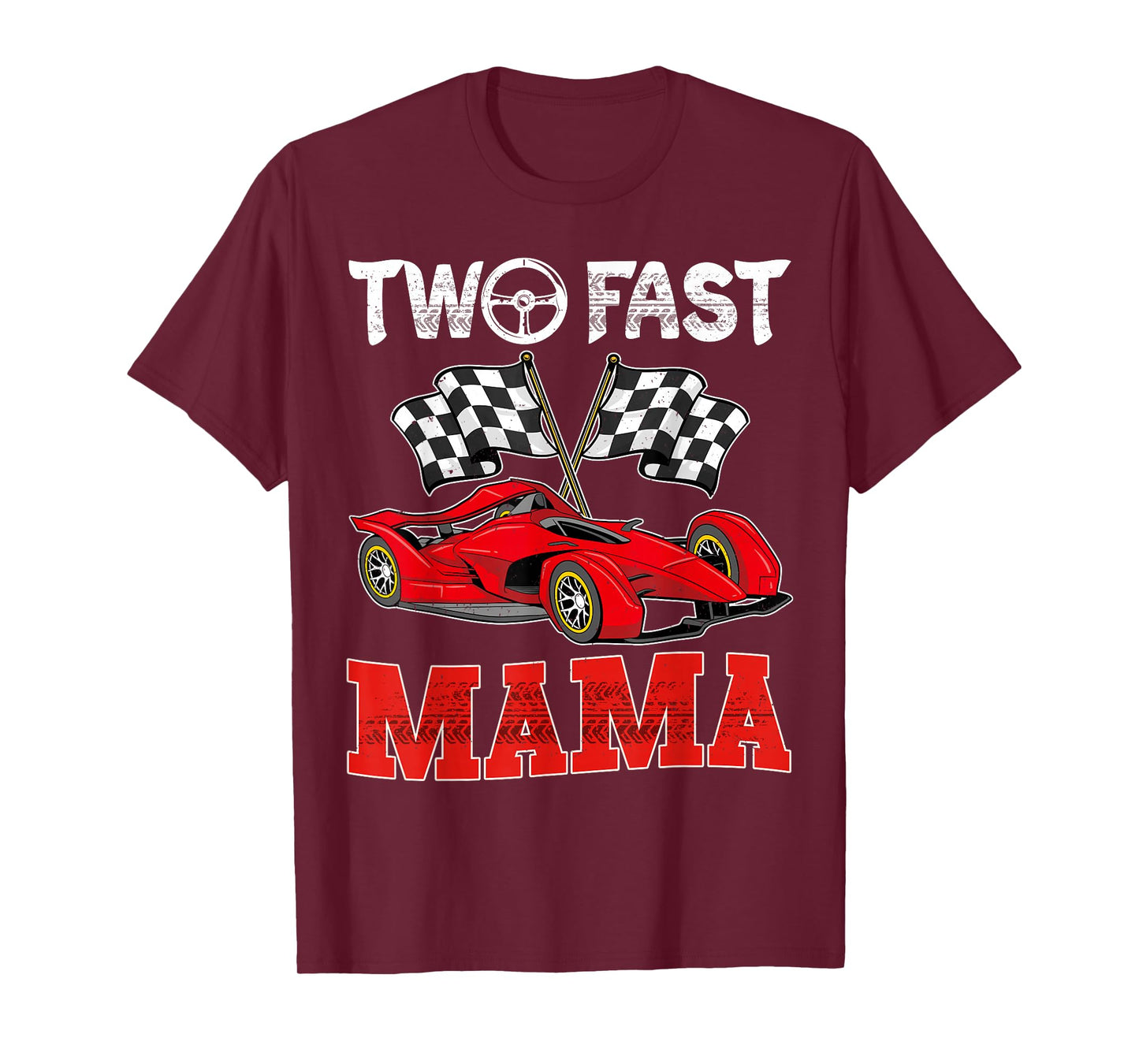 Two Fast Mama Pit Crew Racing Car Family Birthday T-Shirt