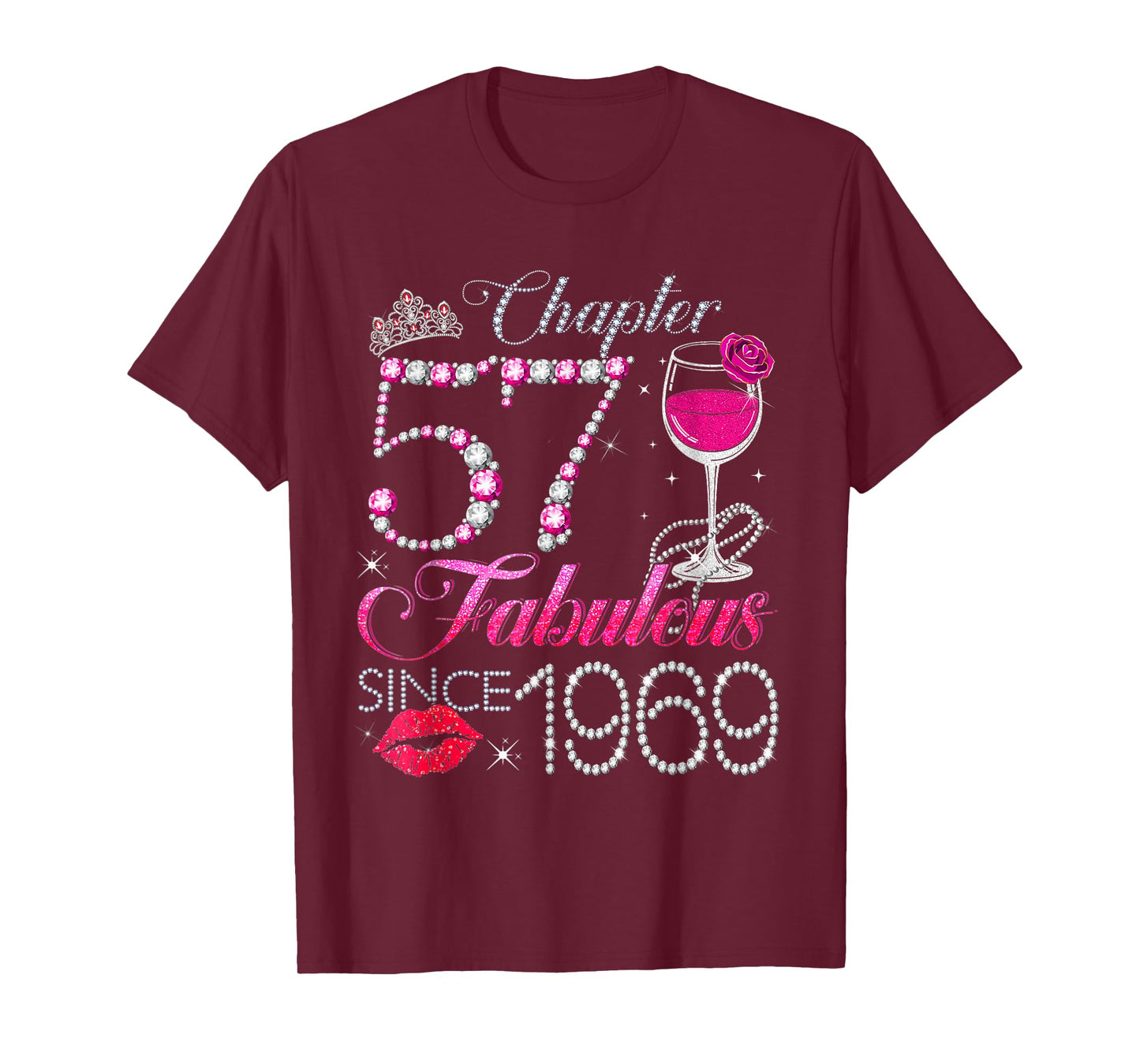 Chapter 57 Fabulous Since 1969 57th Birthday Queen Diamond T-Shirt