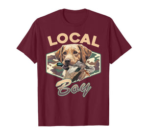 Camo Southern Local Boy Labrador Duck Hunting Outdoor Nature T-Shirt
